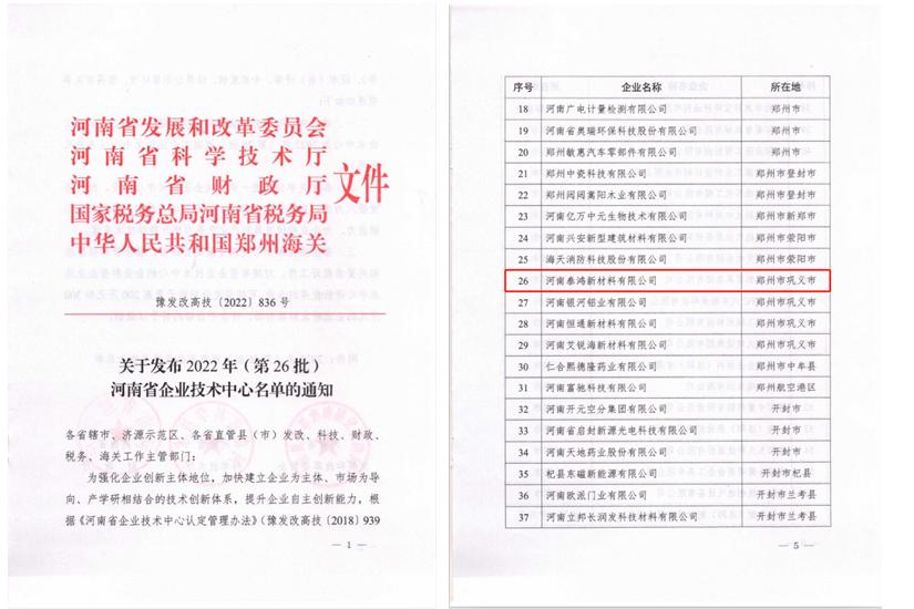 2022年（第26批）河南省企业技术中心名单发布，明泰铝业全资子公司名列其中！